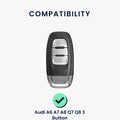 kwmobile Car Key Cover compatible with Audi A6 A7 A8 Q7 Q8 3-Button Car Keyless Fob