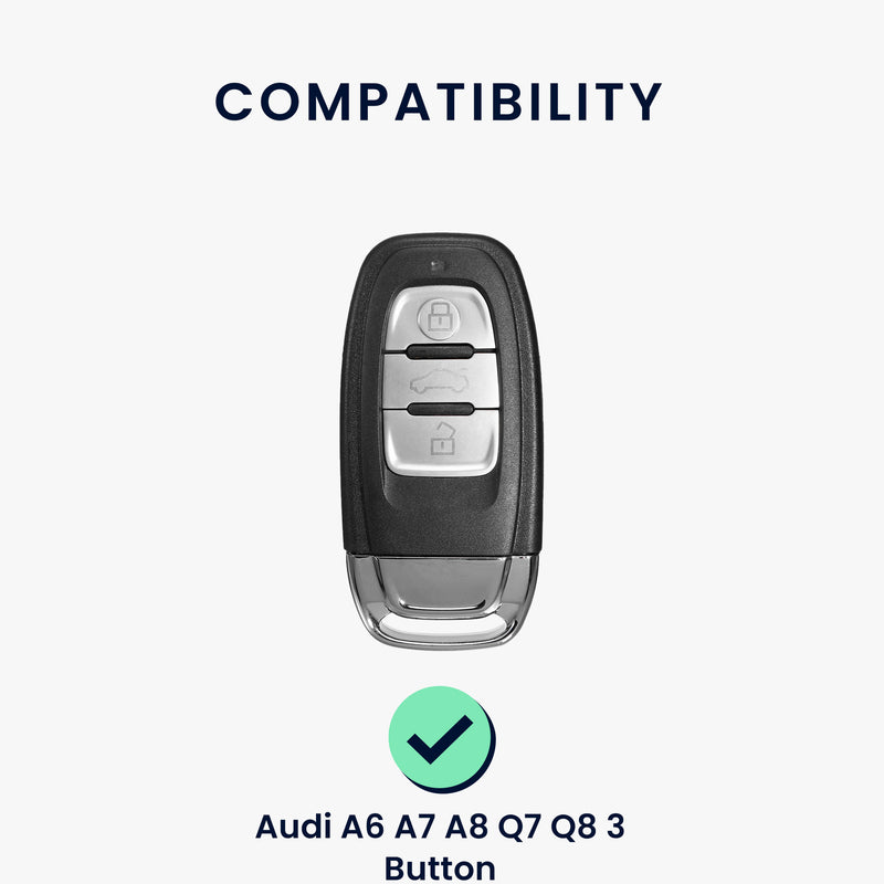 kwmobile Car Key Cover compatible with Audi A6 A7 A8 Q7 Q8 3-Button Car Keyless Fob
