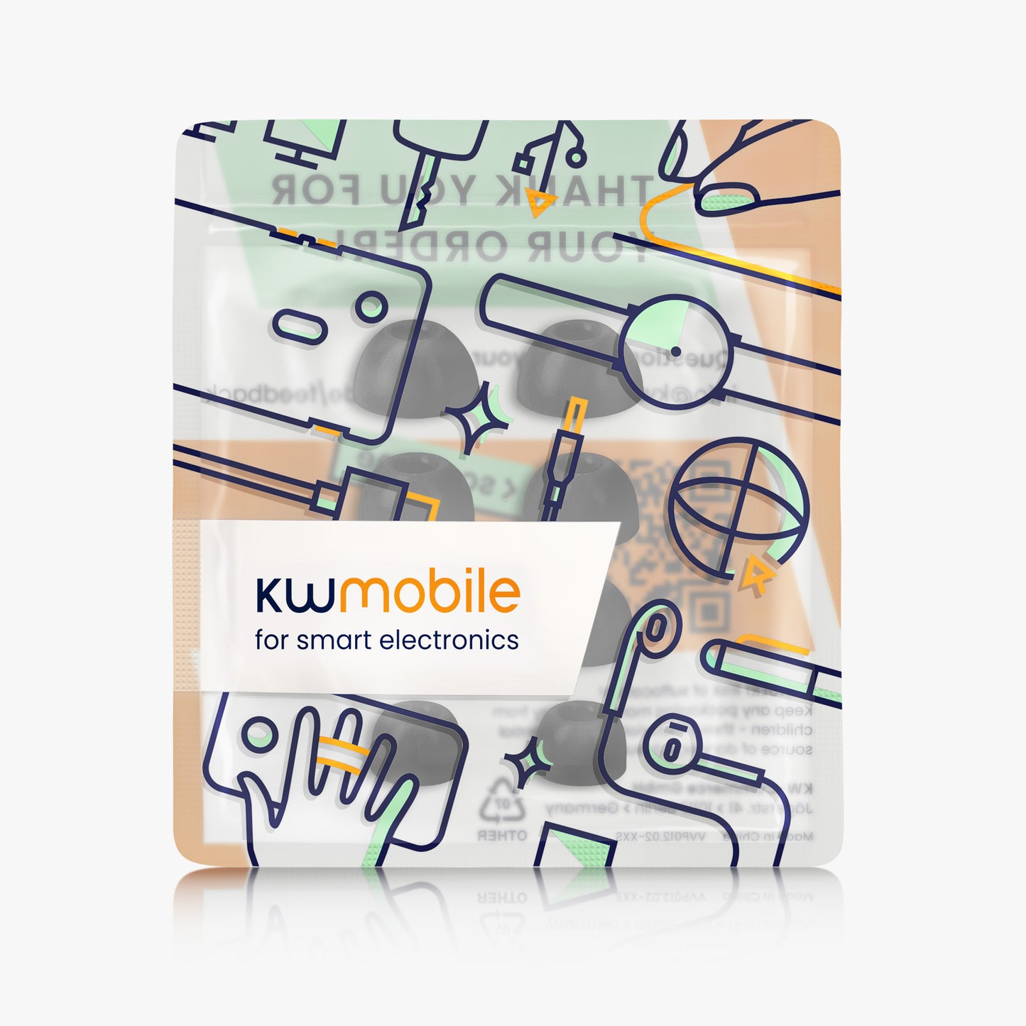 kwmobile Replacement Earpads compatible with Beats Powerbeats Pro 2 - 4 Sizes - Earplugs In-Ear Headphones - Cushions