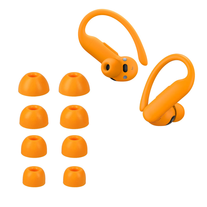 kwmobile 8x Ersatzpolster kompatibel mit Beats Powerbeats Pro 2 - 4 Größen - Silikon Ersatz Ohrstöpsel In-Ear Kopfhörer - Polster Orange  