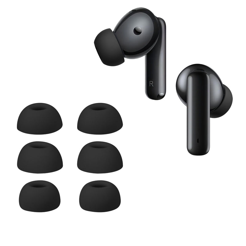 kwmobile 6x Polster kompatibel mit Huawei Freebuds 6i - 3 Größen - Silikon Ohrstöpsel In-Ear Kopfhörer Schwarz  