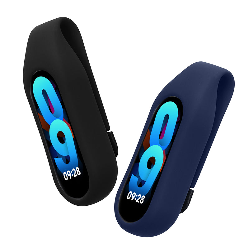 kwmobile Clip Halter kompatibel mit Xiaomi Mi Band 10 / 9 / 8 - Silikon Fitnesstracker Halterung - ohne Tracker Schwarz  [dsg01]