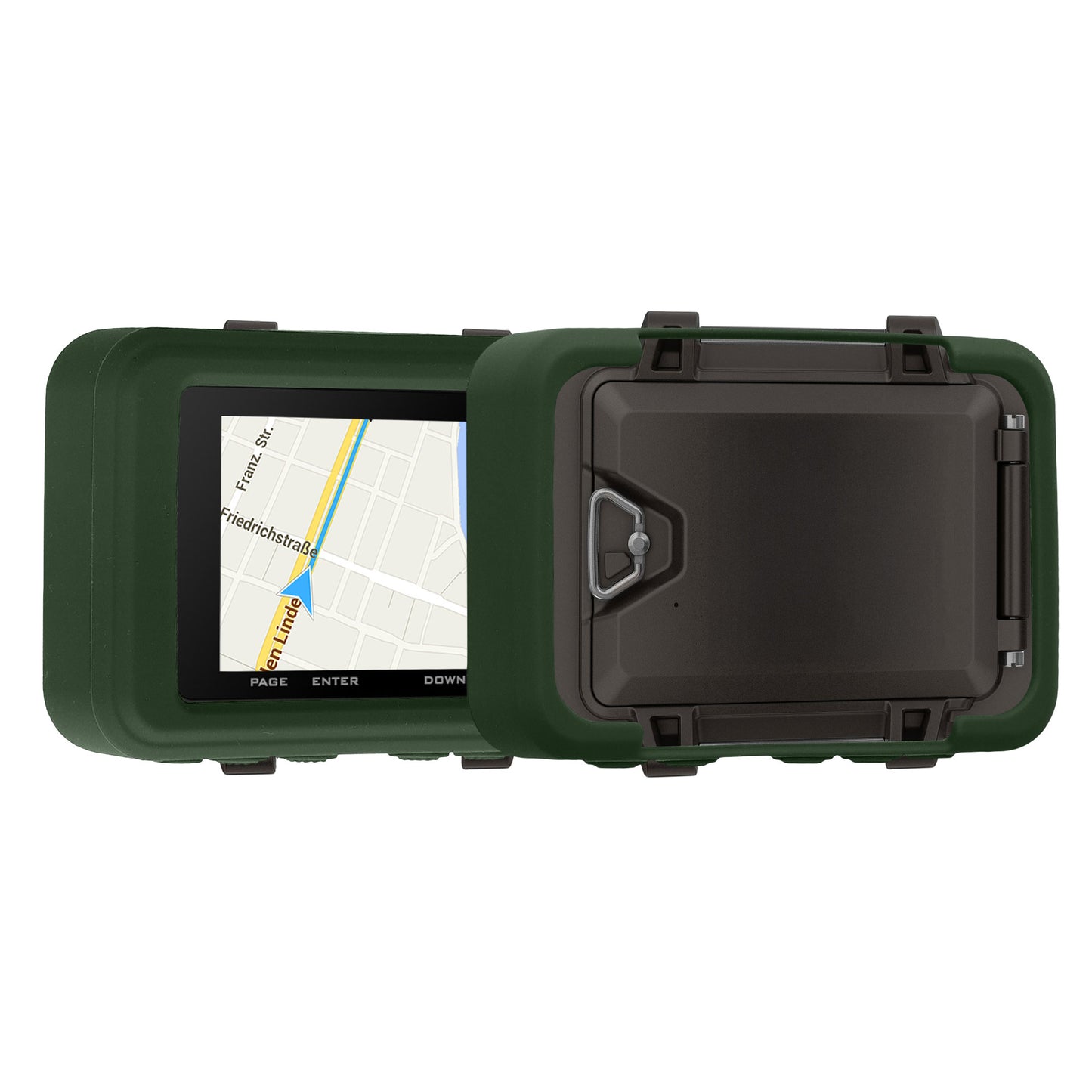 kwmobile Hülle kompatibel mit Garmin Foretrex 801 / 901 - Schutzhülle für GPS Handgerät in Dunkelgrün Dunkelgrün  