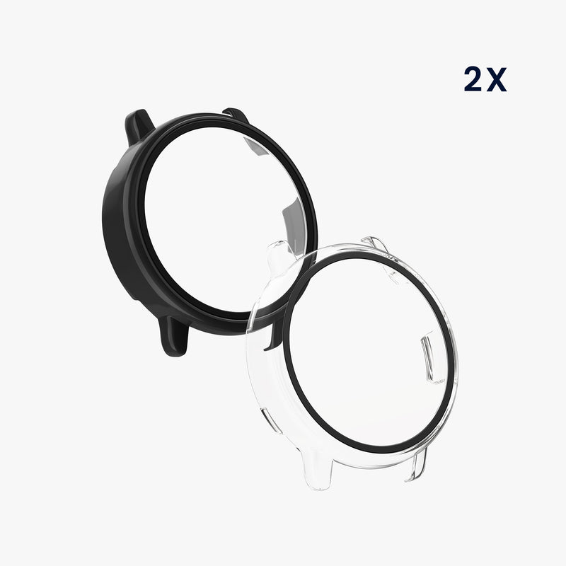 kwmobile Glass Case for Garmin vivoactive 6 (42mm) / Active 6 Protective Case - Full-body Fitness Tracker Case Set