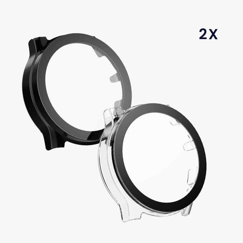 kwmobile Glass Case for Ticwatch Pro 5 Enduro Protective Cover Full-Body Fitness Tracker Case Set