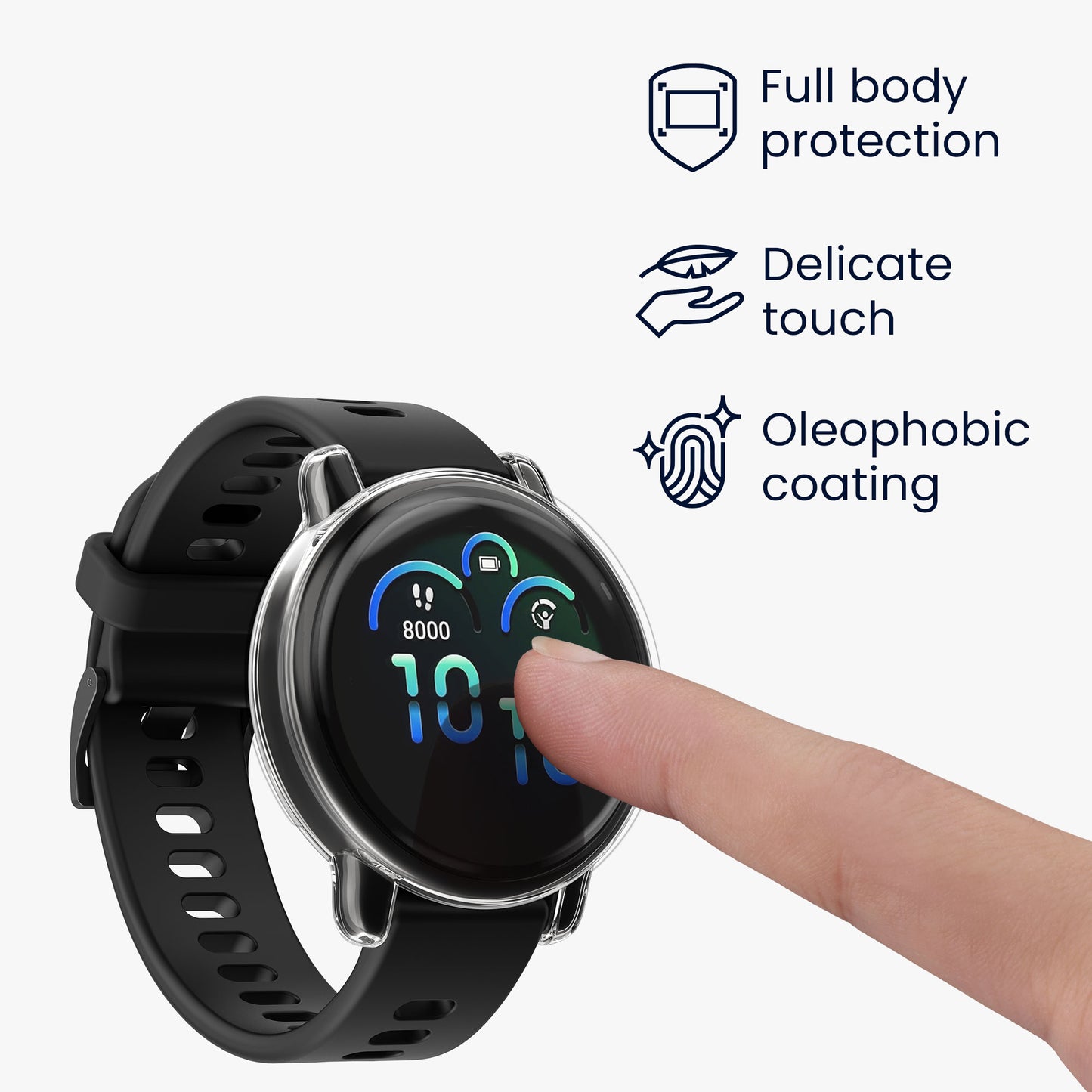 kwmobile Full Body Display Cover Set for Garmin vivoactive 6 (42mm) / Active 6 Protective Case