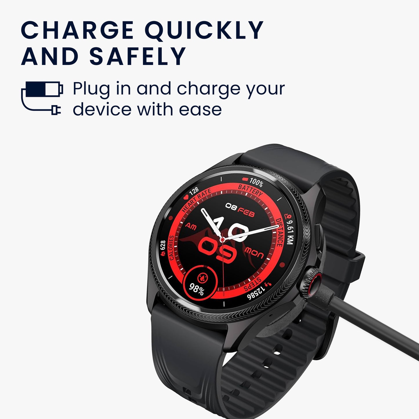 kwmobile USB Cable Charger compatible with Ticwatch Pro 5 Enduro / Pro 3 / E3 / Atlas Charging Cable Smart Watch Replacement Cable Fitness Tracker Charger
