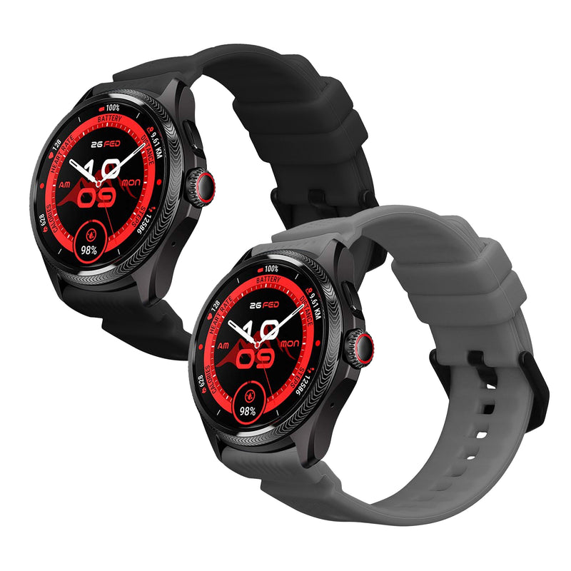 kwmobile Silikon Uhrenarmband für Ticwatch Pro 5 Enduro / Pro 5 / Atlas / iTouch Air 3 Armband - Ersatzarmband für Fitnesstracker - Wechselarmband Smartwatch - Schwarz Dunkelgrau Schwarz  [dsg01]
