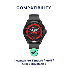 kwmobile Uhrenarmband für Ticwatch Pro 5 Enduro / Pro 5 / Atlas / iTouch Air 3 Armband Fitnesstracker Band Set