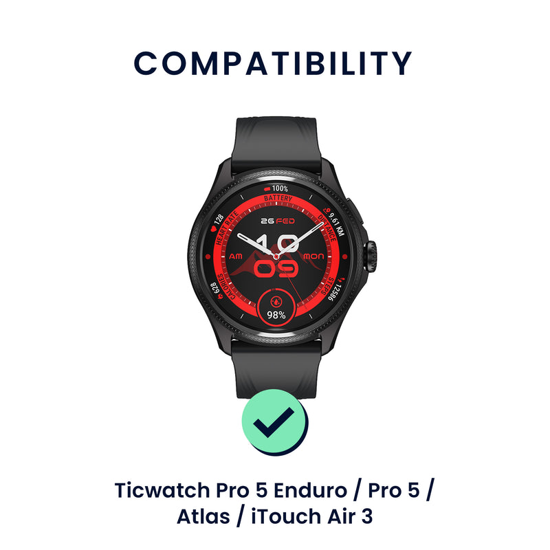kwmobile Watch Strap for Ticwatch Pro 5 Enduro / Pro 5 / Atlas / iTouch Air 3 Strap Fitness Tracker Band Set Replacement Strap Smartwatch