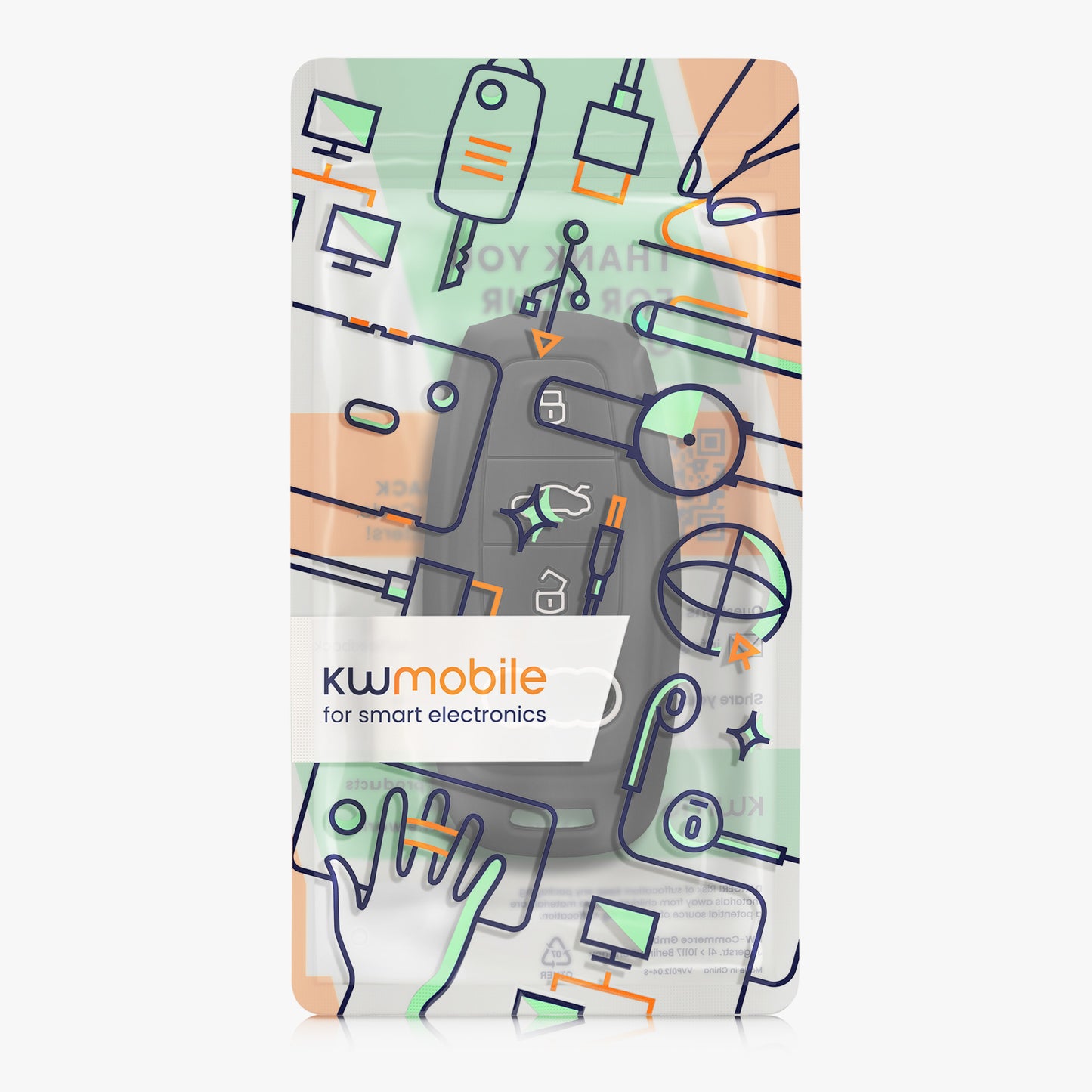 kwmobile Car Key Cover Compatible with Audi A6 A7 A8 Q7 Q8 3-Button Car Key Keyless