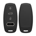 kwmobile Autoschlüssel Silikon Hülle kompatibel mit Audi A6 A7 A8 Q7 Q8 3-Tasten Autoschlüssel Keyless - Schlüsselhülle in Schwarz matt Schwarz matt  
