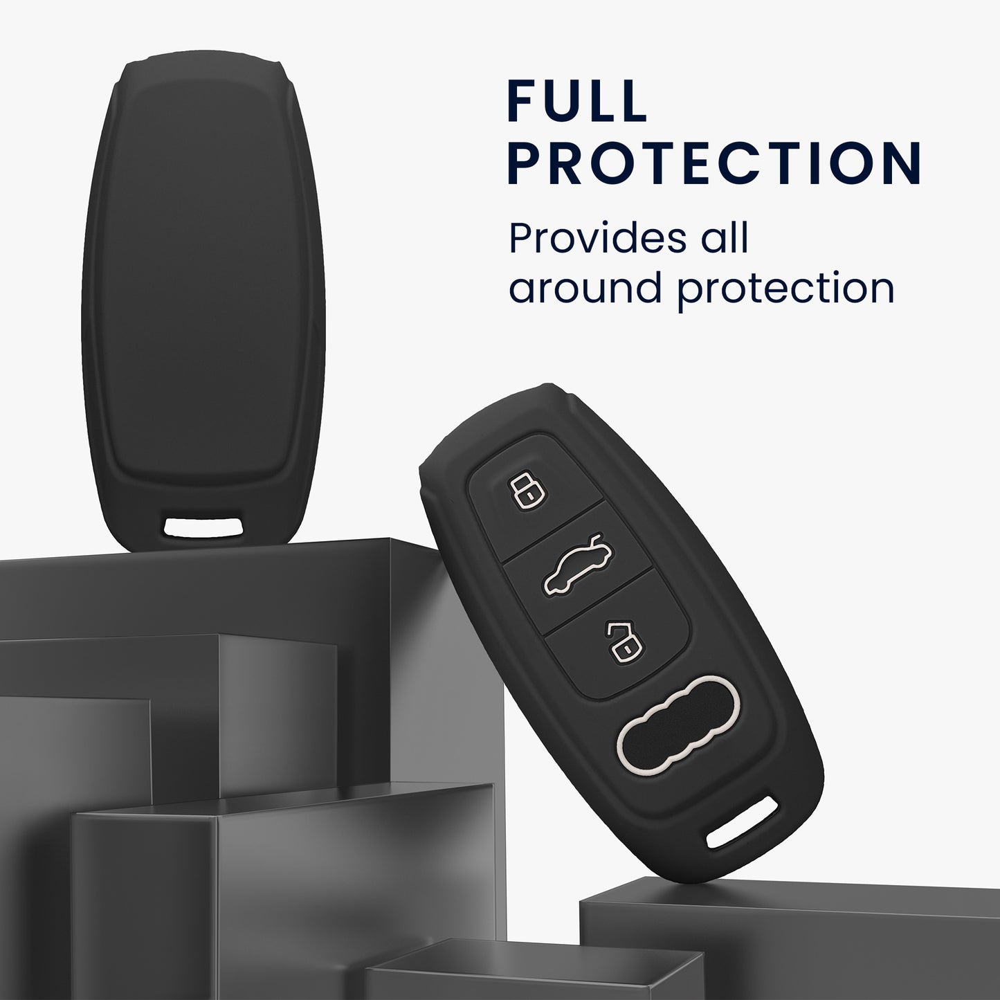 kwmobile Car Key Cover Compatible with Audi A6 A7 A8 Q7 Q8 3-Button Car Key Keyless