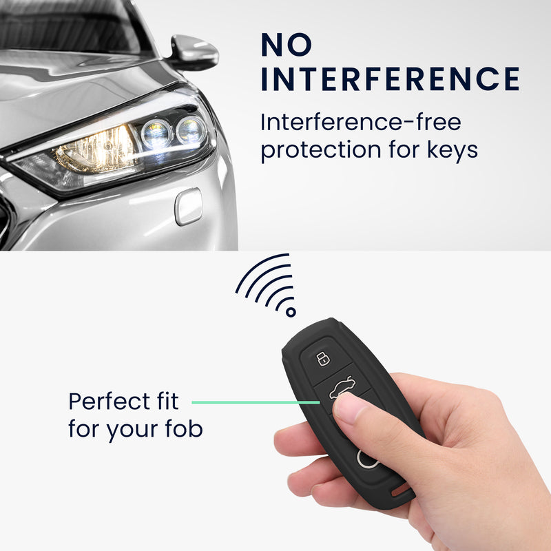 kwmobile Car Key Cover Compatible with Audi A6 A7 A8 Q7 Q8 3-Button Car Key Keyless