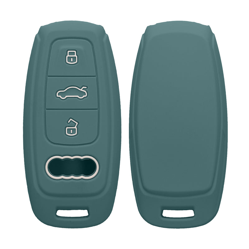 kwmobile Autoschlüssel Silikon Hülle kompatibel mit Audi A6 A7 A8 Q7 Q8 3-Tasten Autoschlüssel Keyless - Schlüsselhülle in Arctic Night Arctic Night  