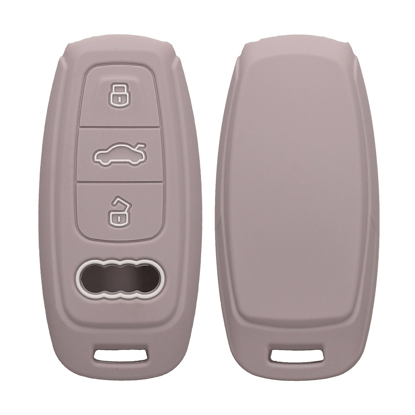 kwmobile Autoschlüssel Silikon Hülle kompatibel mit Audi A6 A7 A8 Q7 Q8 3-Tasten Autoschlüssel Keyless - Schlüsselhülle in Purple Cloud Purple Cloud  
