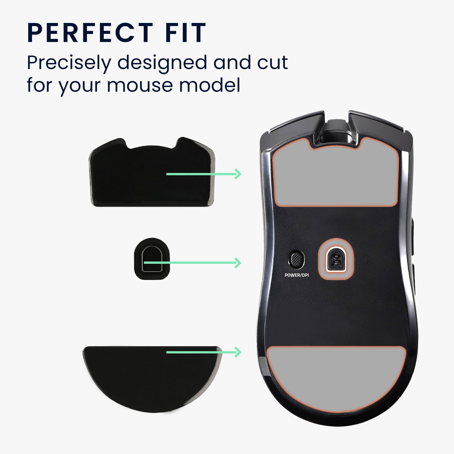kwmobile Mouse Feet Stickers compatible with Razer Viper V3 Pro Replacement Glides Mouse Feet Precision Fit Mouse Glides