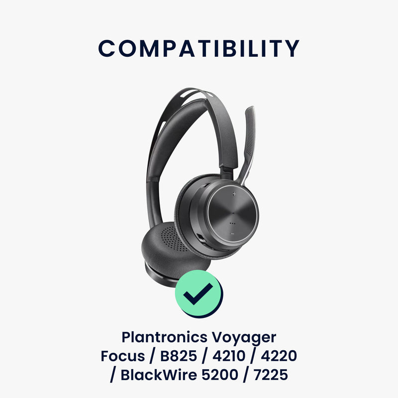 kwmobile Ear Pads for Plantronics Voyager Focus / B825 / 4210 / 4220 / BlackWire 5200 / 7225 Earpad Replacements Headphone Replacement Pads for Over Ear Headphones