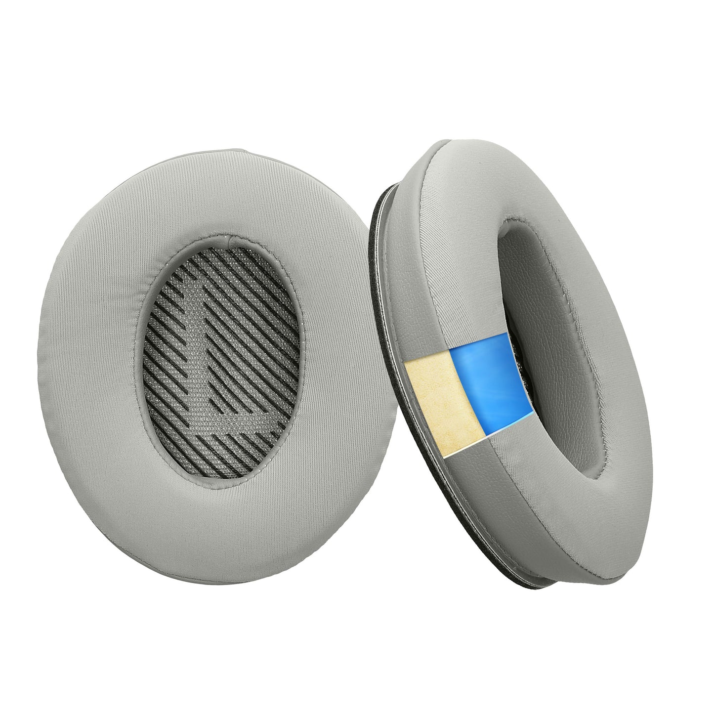 kwmobile 2x Kunstleder Ohr Polster für Bose Quietcomfort 35 35II 25 15 / QC35 QC35II QC25 QC15 Ohrpolster - Ersatz Ohrpolster - Kopfhörer Ersatzteile - Kopfhörer Ersatzpolster mit Cooling Effekt Grau  