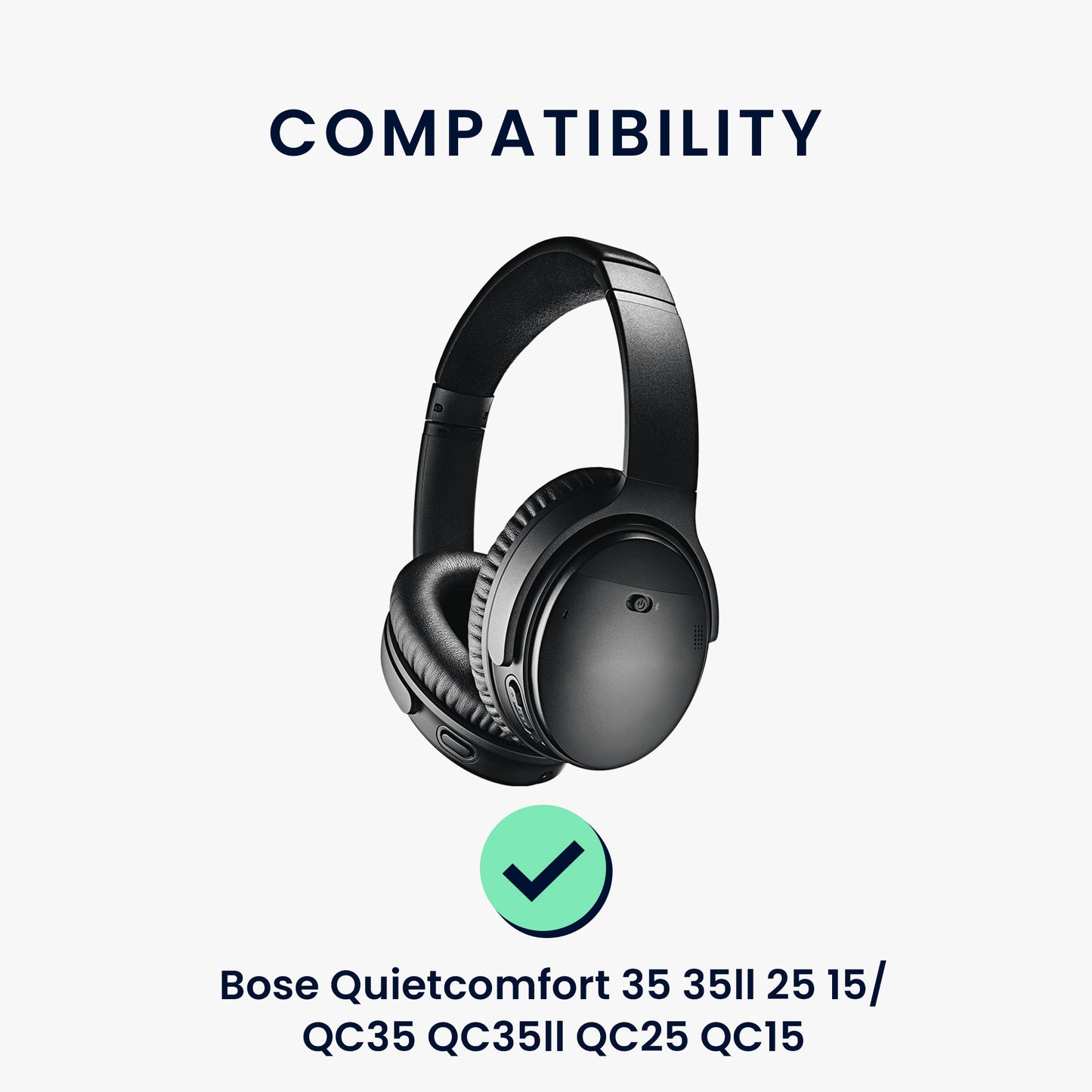 kwmobile Ear Pads for Bose Quietcomfort 35 35II 25 15 / QC35 QC35II QC25 QC15 Earpads Replacement Ear Cushion Headphone Spare Parts Headphone Replacement Pads with Cooling Effect