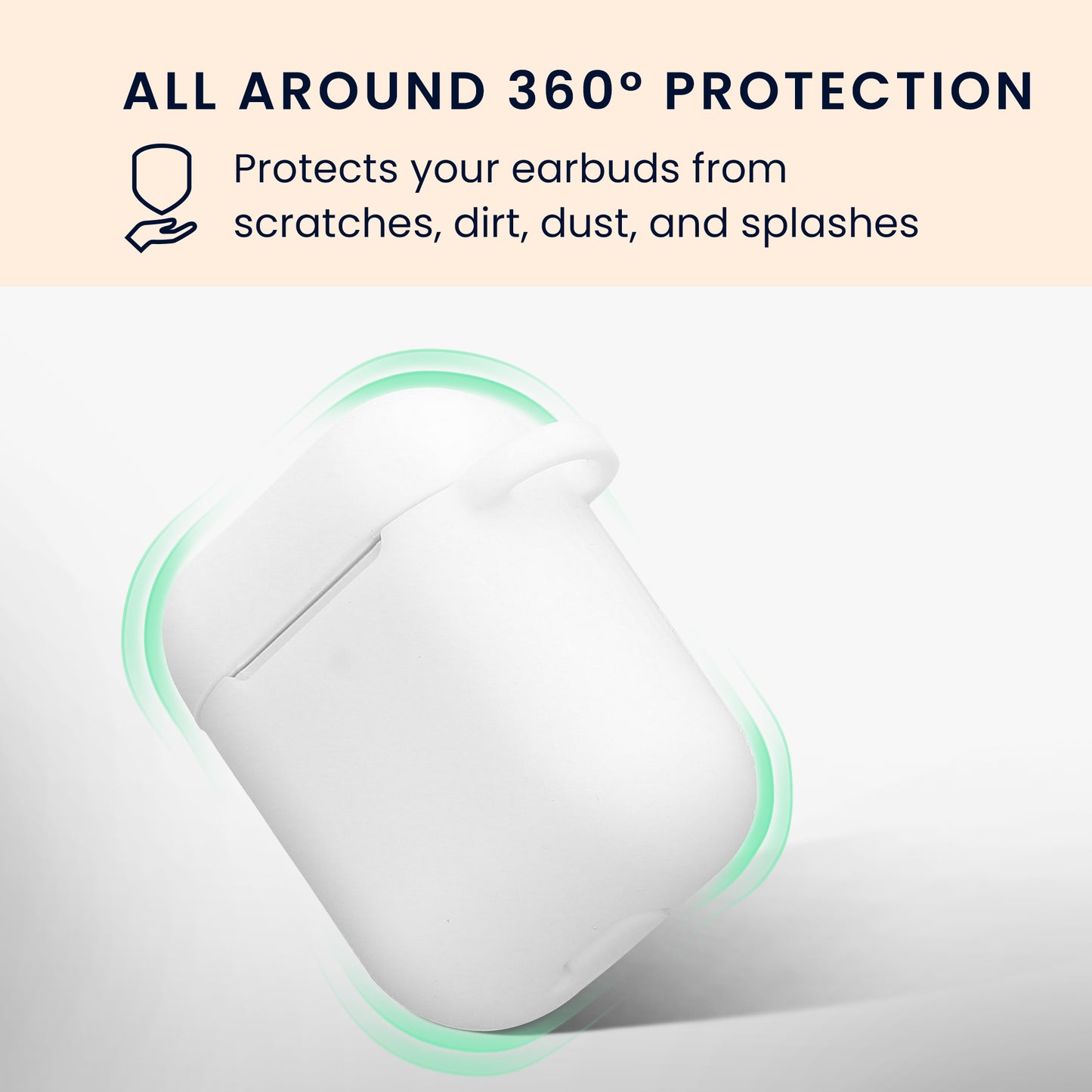 kwmobile Case for Apple Airpods 1 & 2 with Loop - Protective Cover with Keychain - Headphone Cover