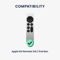 kwmobile Remote Control Cover Compatible with Apple Siri Remote 3rd / 2nd Gen Case for TV Accessories
