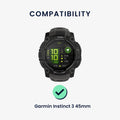 kwmobile Silicone Watch Strap for Garmin Instinct 3 45mm Band - Replacement Strap for Fitness Tracker - Smartwatch Replacement Band