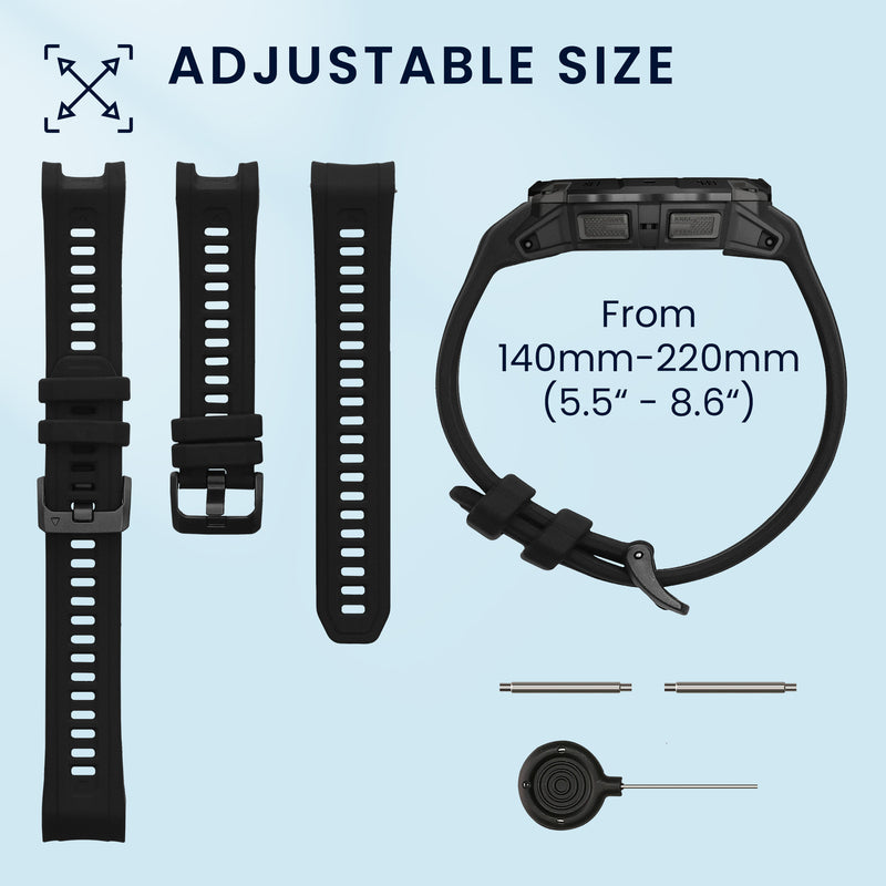 kwmobile Silicone Watch Strap for Garmin Instinct 3 45mm Band - Replacement Strap for Fitness Tracker - Smartwatch Replacement Band