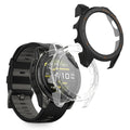 kwmobile 2x Cover kompatibel mit Garmin Tactix 8 51mm AMOLED Hülle - Fullbody Fitnesstracker Case Set aus Glas - Transparent Schwarz Transparent  [dsg01]
