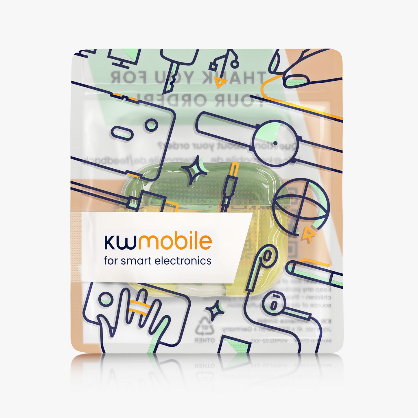 kwmobile In-Ear Headphones Case for Apple AirPods Pro 2 / Pro 1 with Carabiner - Headphones Case - Earphones Cover Pouch