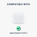 kwmobile In-Ear Headphones Case for Apple AirPods Pro 2 / Pro 1 with Carabiner - Headphones Case - Earphones Cover Pouch