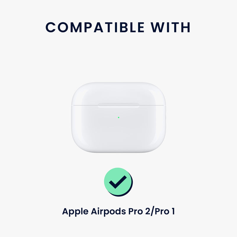 kwmobile In-Ear Headphones Case for Apple AirPods Pro 2 / Pro 1 with Carabiner - Headphones Case - Earphones Cover Pouch