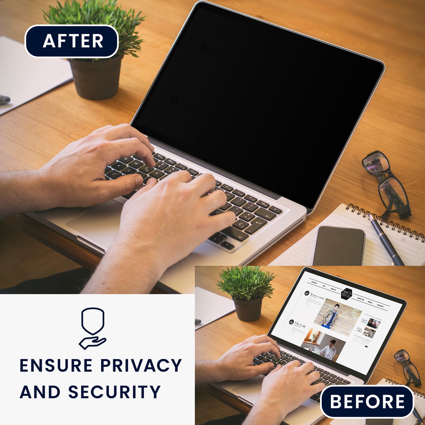 Privacy Screen Protector for 15.6" Laptop (16:9) 345x195mm Film - Privacy Screen Film - Laptop Film
