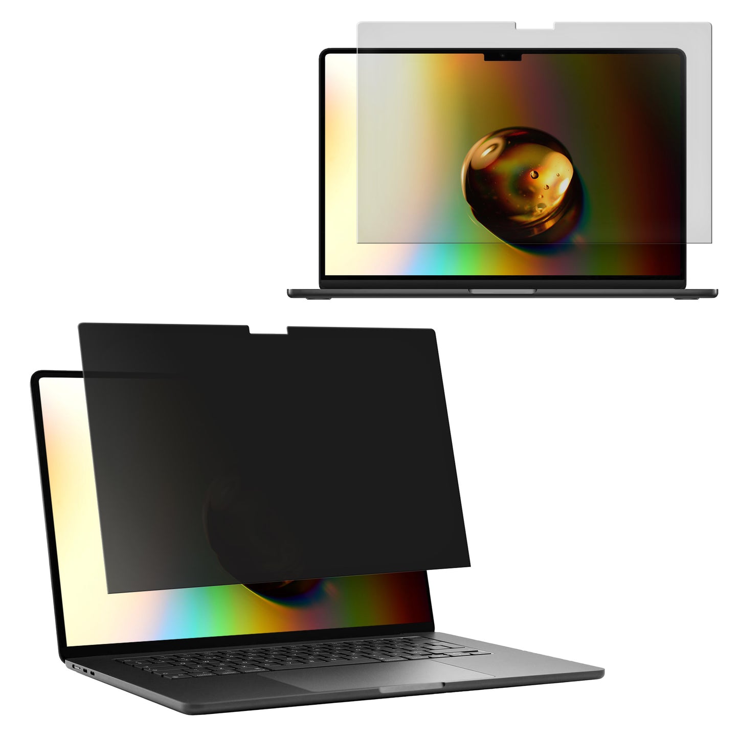kwmobile Sichtschutzfolie für Apple Macbook Air 15 2023 M2 (A2941) Folie - Blickschutzfolie Privacy Screen - Laptop Folie - Anti Spy Folie - Laptop Schutz Schwarz  