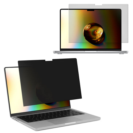 kwmobile Sichtschutzfolie für Apple Macbook Pro 14.2 M4 A3112 / A3185 / A3401 / M3 A2992 / M2 A2779 Folie - Blickschutzfolie Privacy Screen - Laptop Folie - Anti Spy Folie - Laptop Schutz Schwarz  