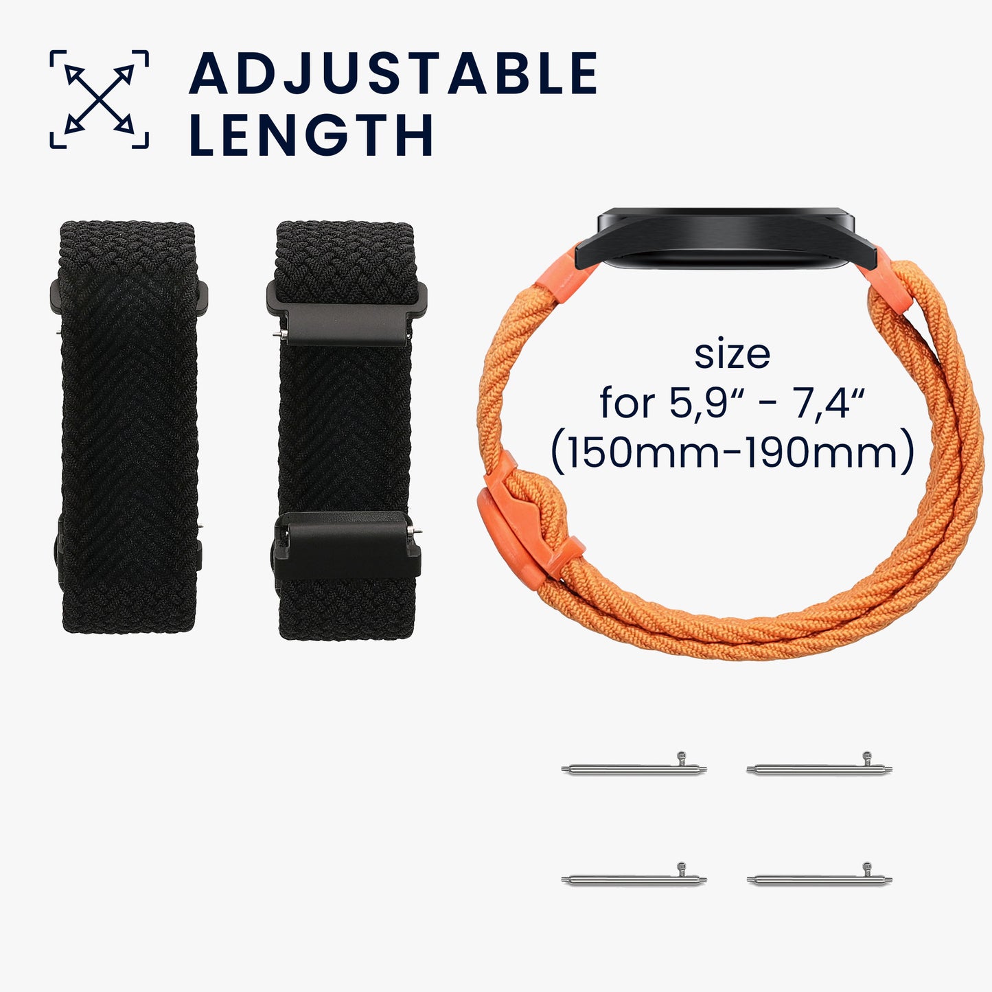 kwmobile Watch Strap for Samsung Galaxy Watch 4 / 5 / 6 Galaxy Watch 7 / FE Band Fitness Tracker Strap Set Replacement Strap Smartwatch