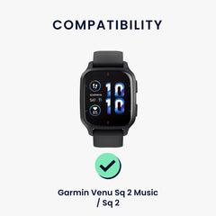 kwmobile Uhrenarmband für Garmin Venu Sq 2 Music / Sq 2 / Vivoactive 6 / Vivoactive 5 Armband Fitnesstracker Band Set
