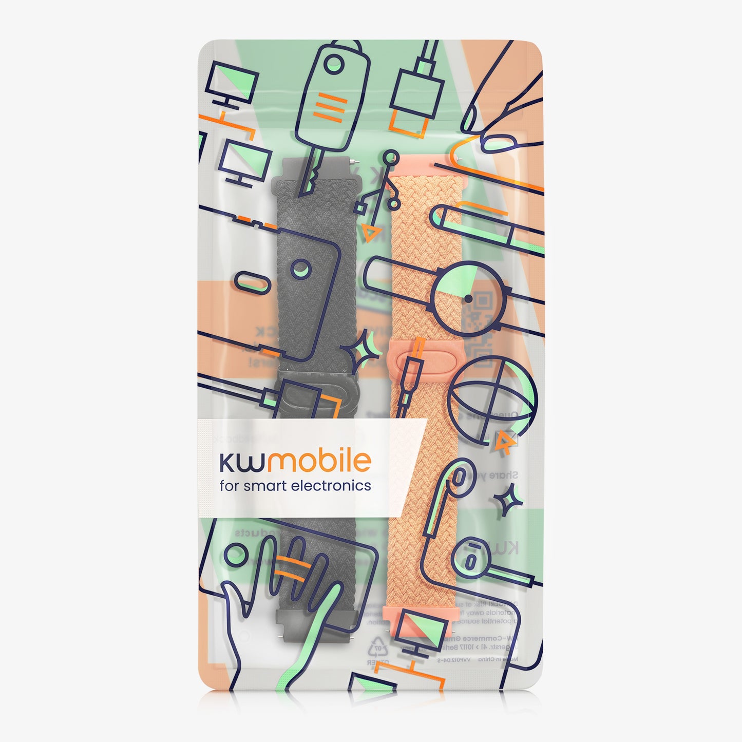 kwmobile Watch Strap for Garmin Forerunner 255 / 255 Music / Forerunner 970 / Venu 3 Fitness Tracker Band Set Replacement Strap Smartwatch