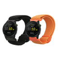 kwmobile 2x Uhrenarmband für Garmin Forerunner 255 / 255 Music / Forerunner 970 / Venu 3 Armband - Fitnesstracker Band Set aus Nylon - Ersatzarmband Smartwatch - Schwarz Orange Schwarz  [dsg01]