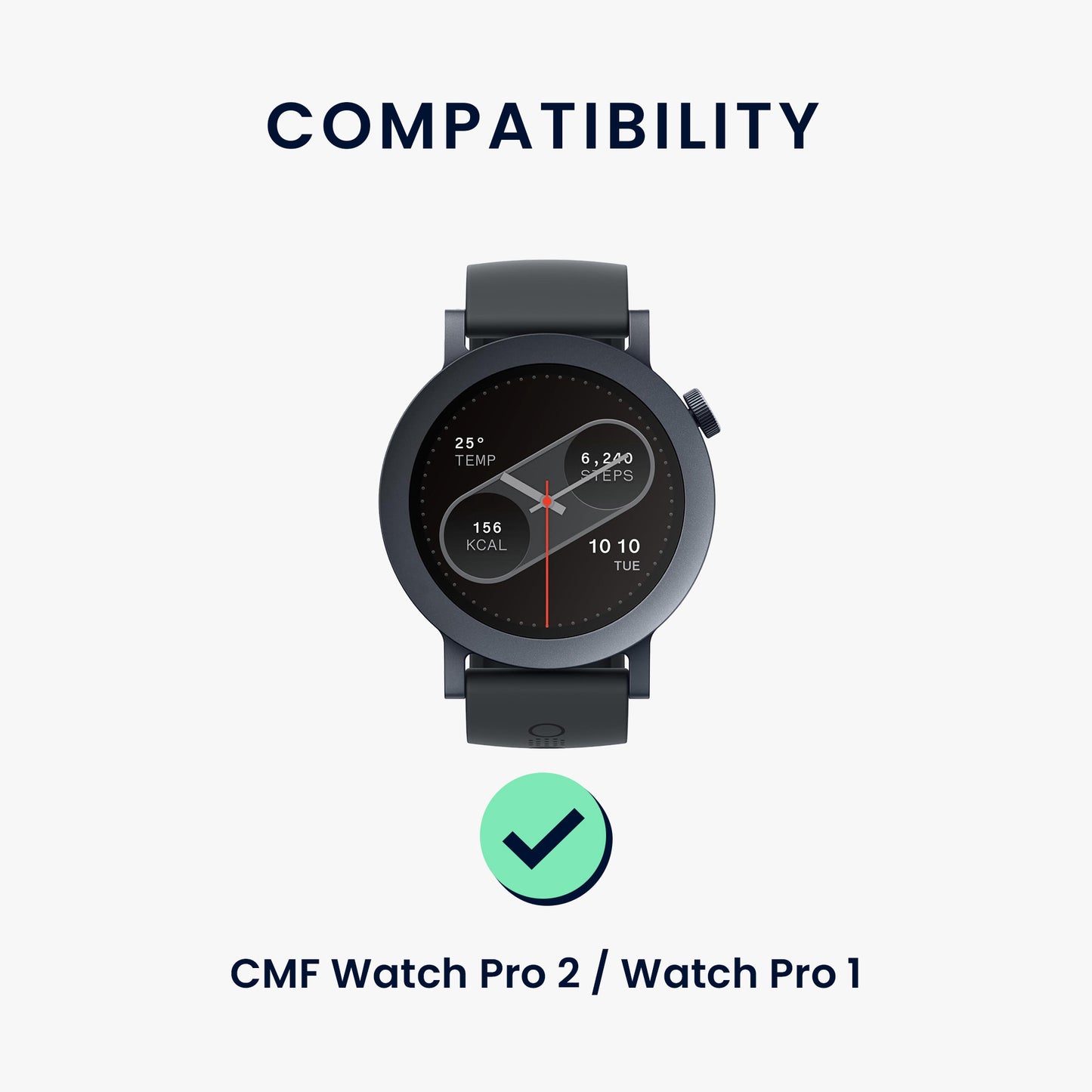 kwmobile Watch Strap for CMF Watch Pro 2 / Watch Pro 1 Bracelet Fitness Tracker Band Set Replacement Strap Smartwatch