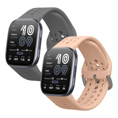 kwmobile Silikon Uhrenarmband für Amazfit Bip 6 Armband - Ersatzarmband für Fitnesstracker - Wechselarmband Smartwatch - Dunkelgrau Altrosa Dunkelgrau  [dsg04]