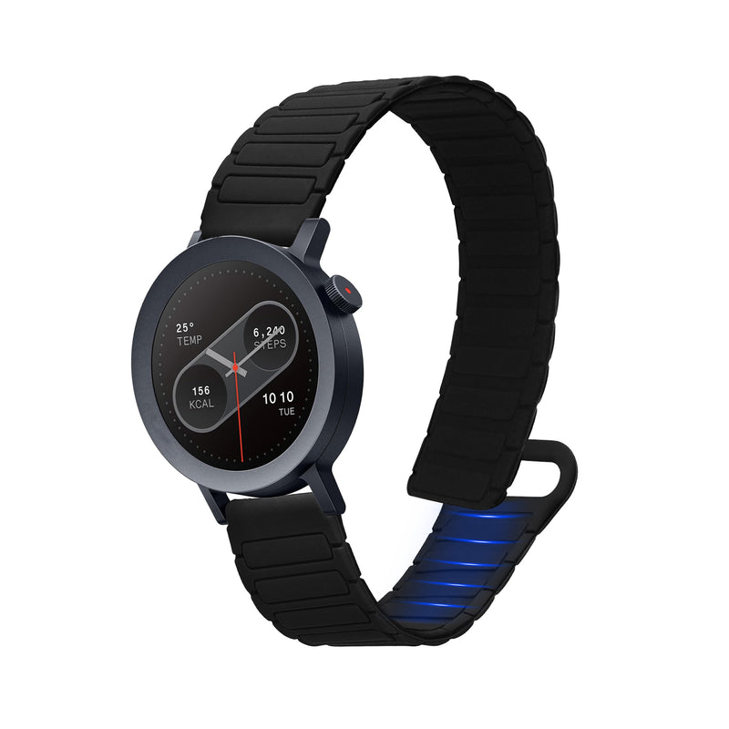 kwmobile Ersatzarmband kompatibel mit CMF Watch Pro 2 / Watch Pro 1 Armband - Fitnesstracker Silikon Band mit Magnetverschluss Schwarz  [dsg01]