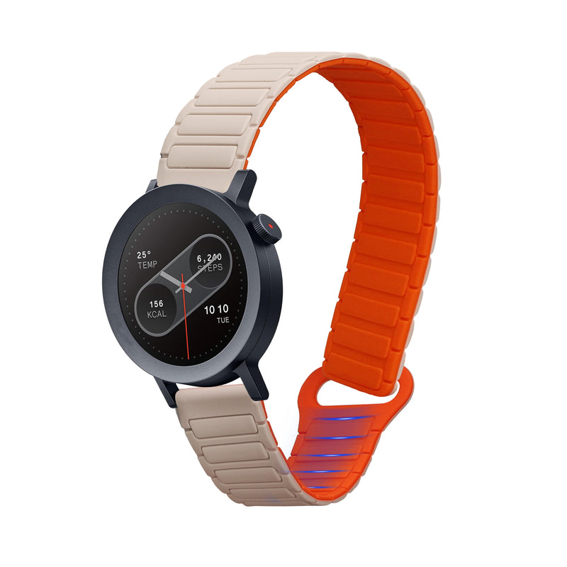 kwmobile Ersatzarmband kompatibel mit CMF Watch Pro 2 / Watch Pro 1 Armband - Fitnesstracker Silikon Band mit Magnetverschluss Beige  [dsg02]
