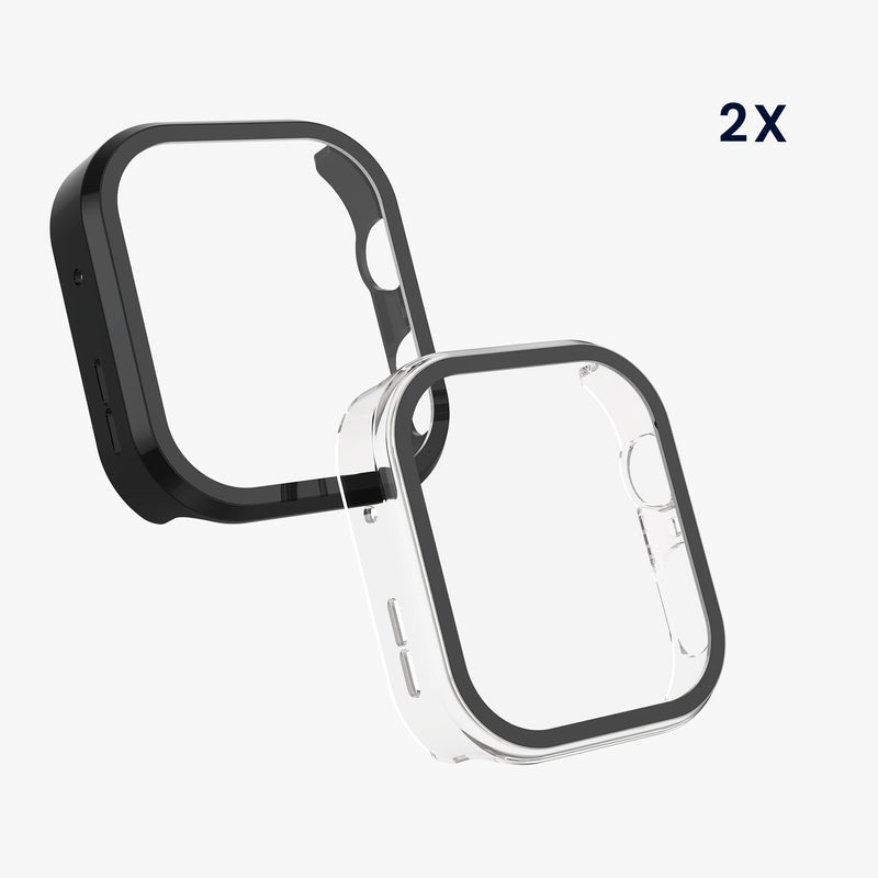 kwmobile Glass Case for Huawei Watch Fit 4 Pro Protective Cover Full Body Fitness Tracker Case Set