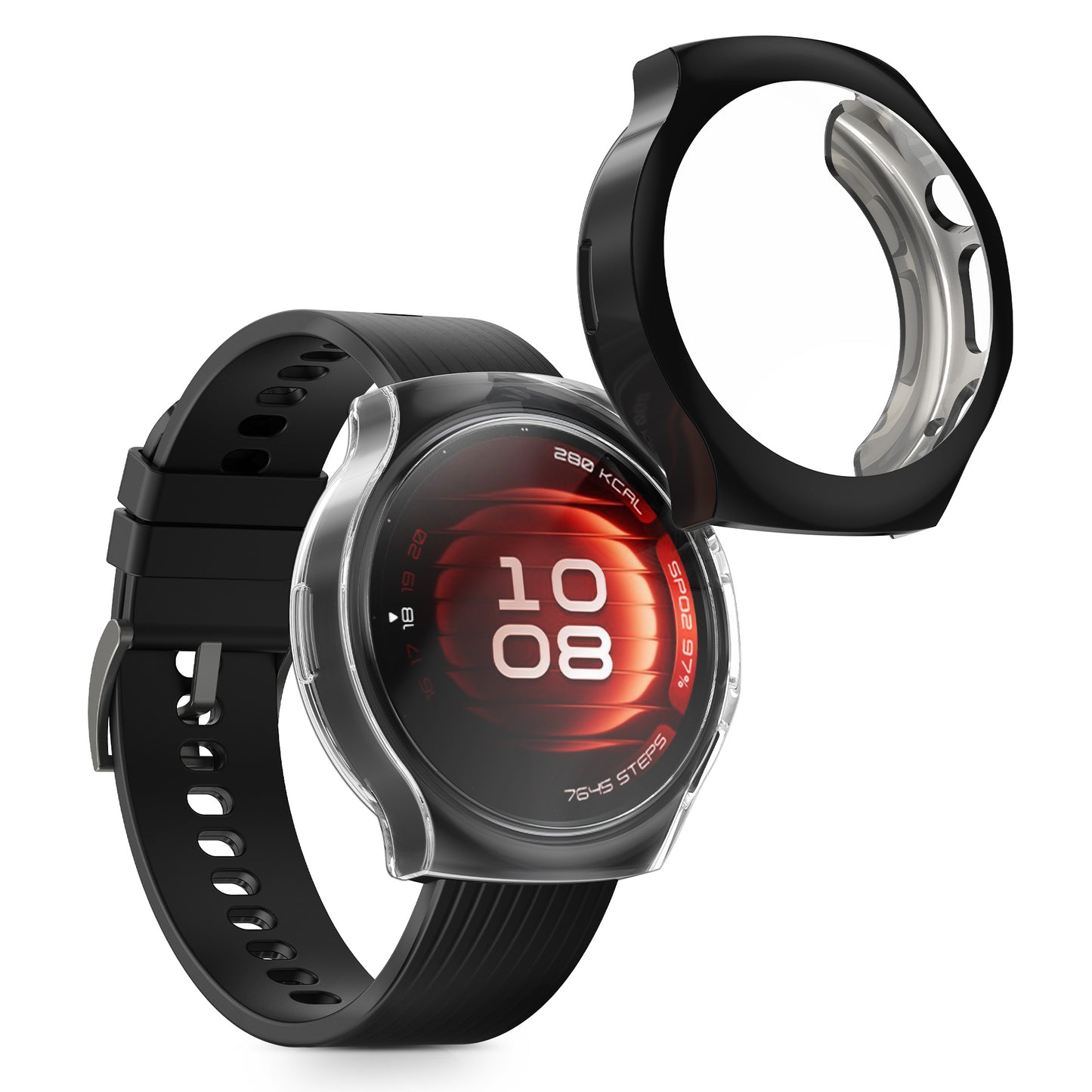 kwmobile Silicone Case for Huawei Watch 5 42mm Protective Case Full Body Display Cover Set