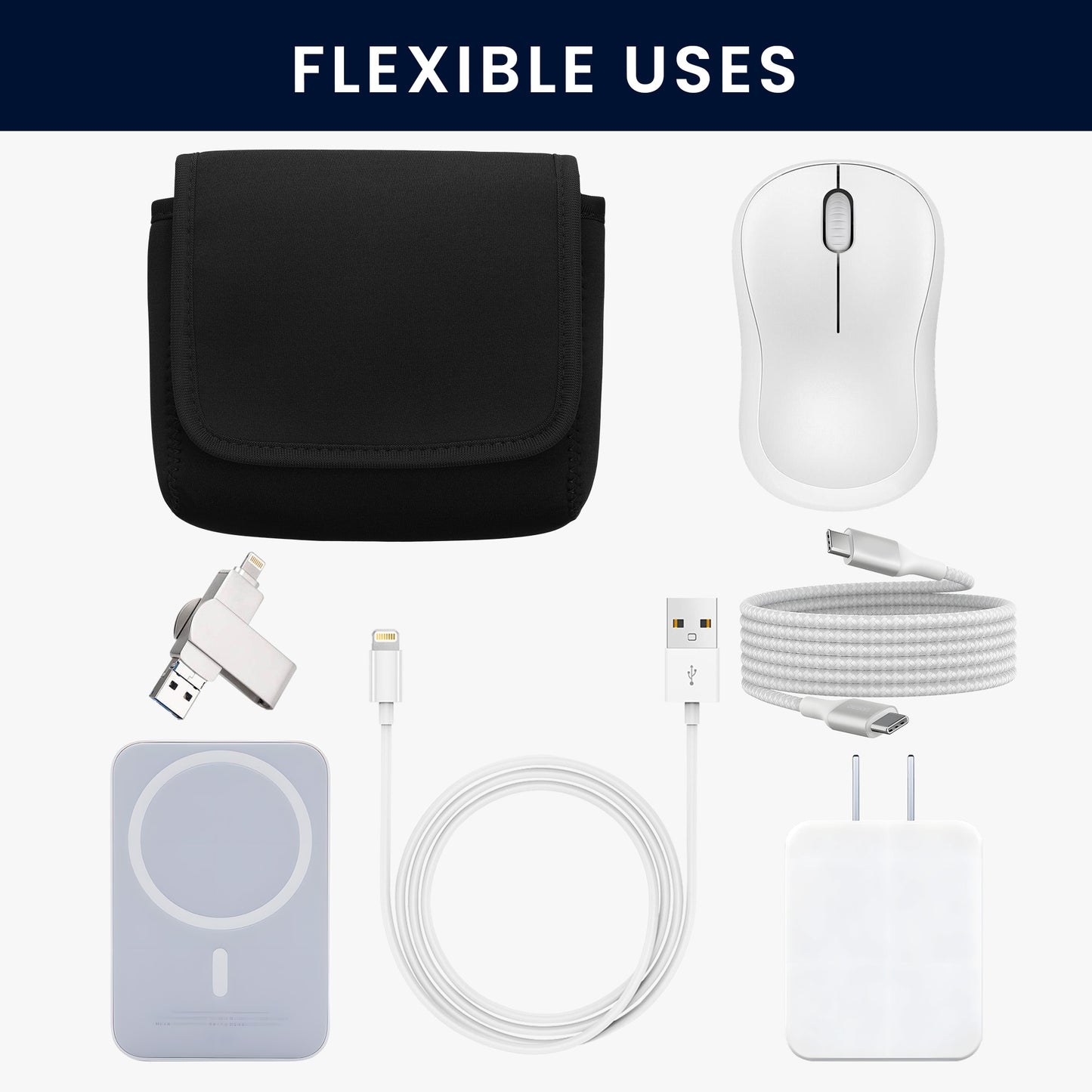 kwmobile Cable Bag Cable Organizer Bag Travel Organizer Cable Bag Travel Essentials Tech Bag