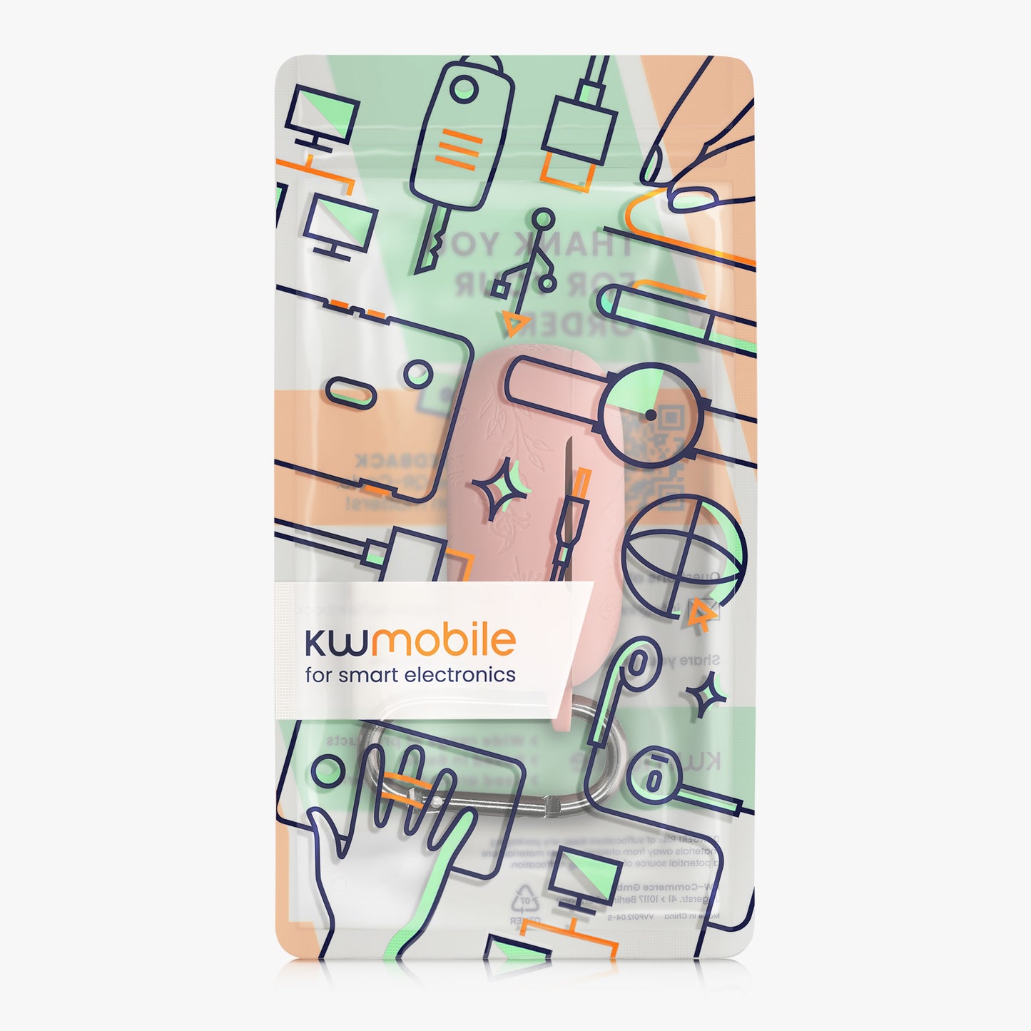 kwmobile Case for Anker Soundcore Liberty 5 Case - Headphone Protective Cover with Carabiner