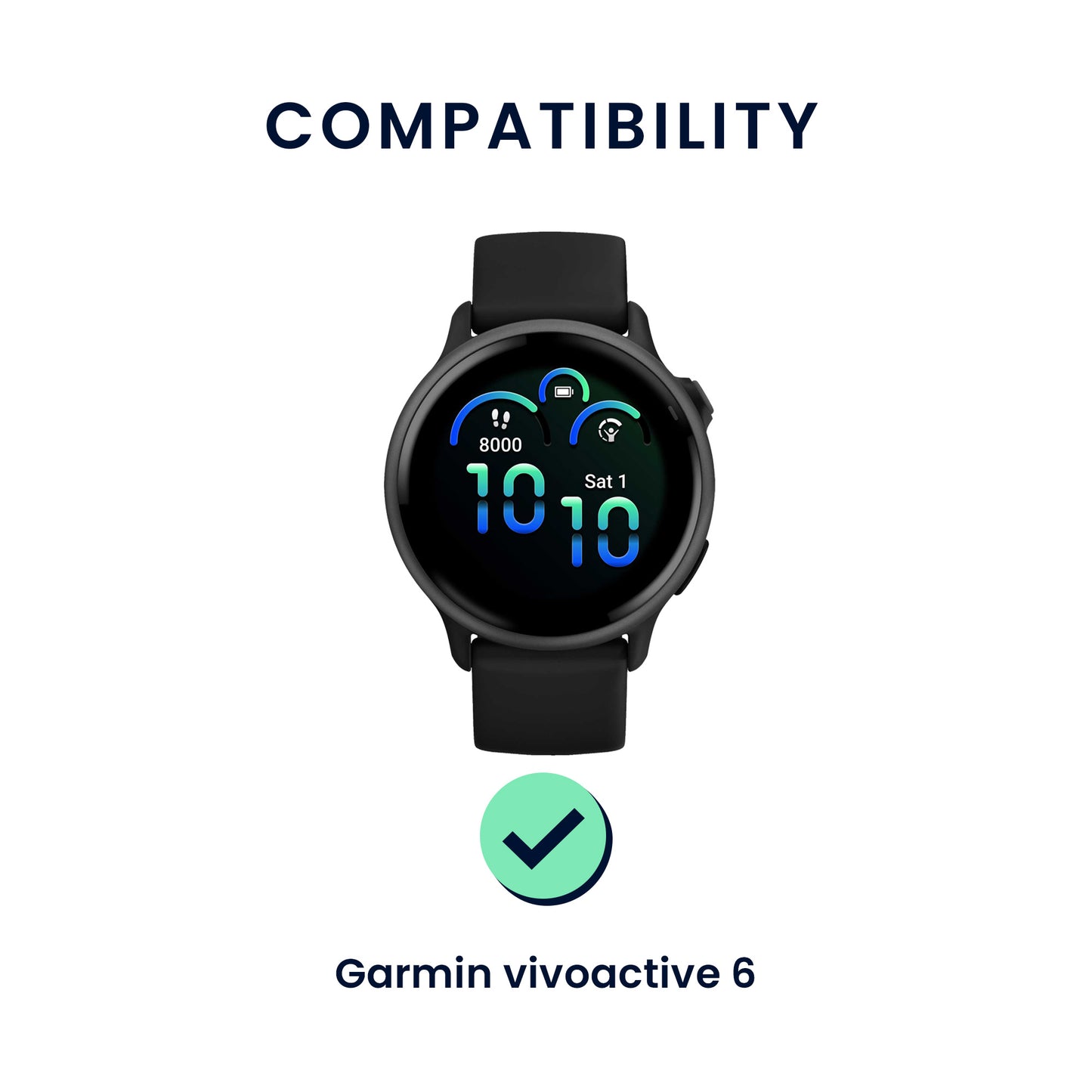 kwmobile Watch Strap for Garmin vivoactive 6 / vivomove Trend / Forerunner 55 Strap Fitness Tracker Band Set Replacement Strap Smartwatch