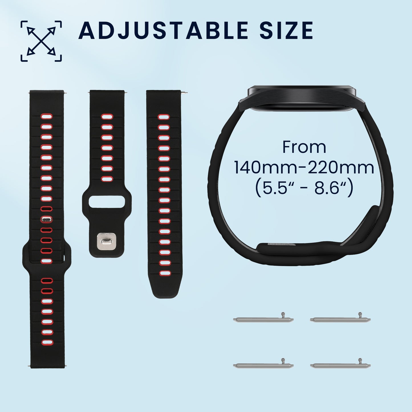 kwmobile Watch Strap for Garmin vivoactive 6 / vivomove Trend / Forerunner 55 Strap Fitness Tracker Band Set Replacement Strap Smartwatch