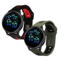 kwmobile 2x Uhrenarmband für Garmin vivoactive 6 / vivomove Trend / Forerunner 55 Armband - Fitnesstracker Band Set aus TPU Silikon - Ersatzarmband Smartwatch - Schwarz Rot Dunkelgrün Schwarz Schwarz  [dsg03]